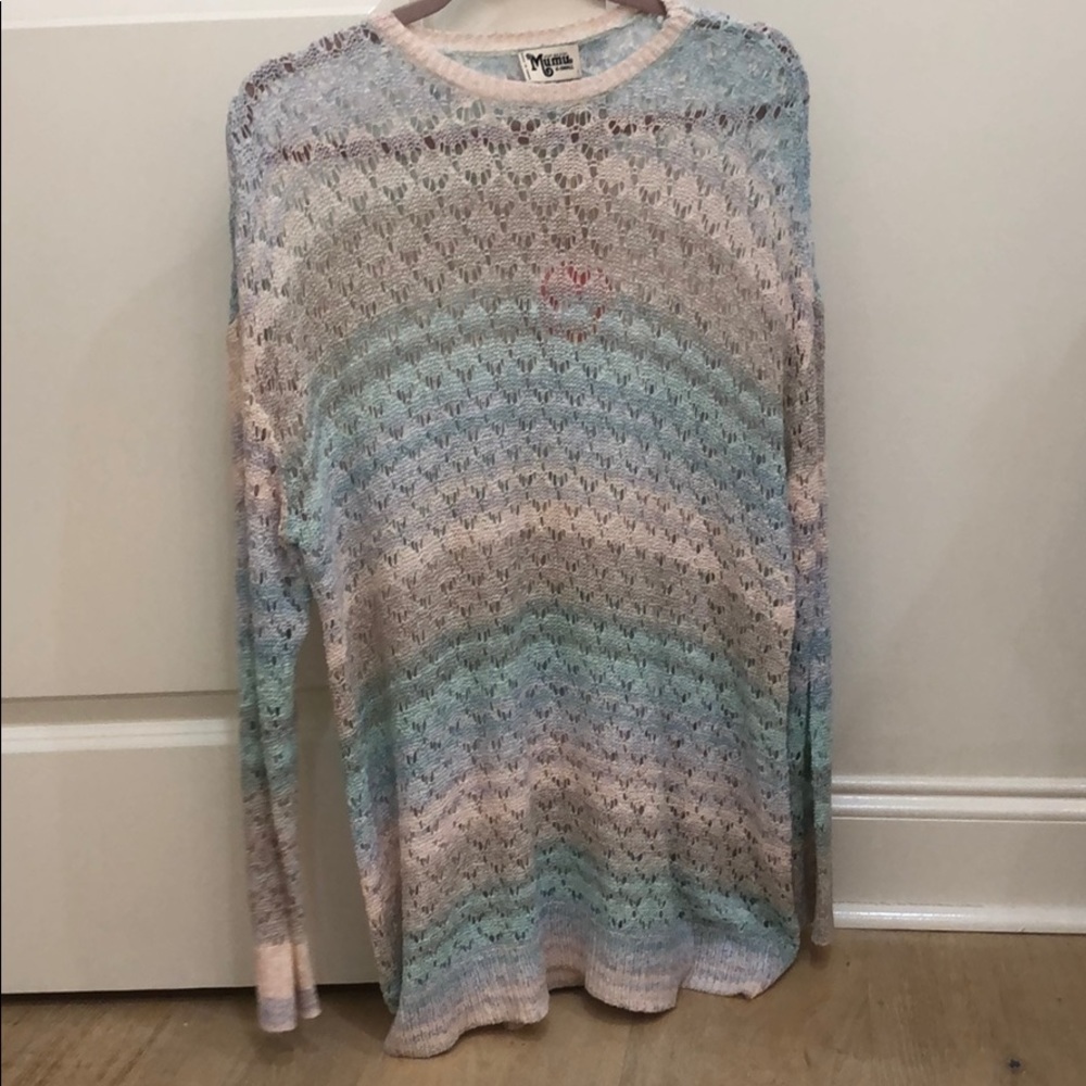 Pastel multi colored crochet sweater